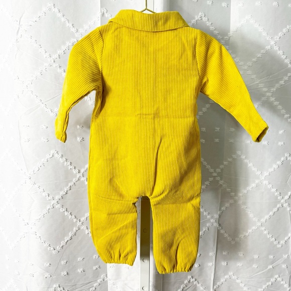 #40 🐣 412. Jumpsuit baby unisex corduroy mustard yellow new - Picture 2 of 5
